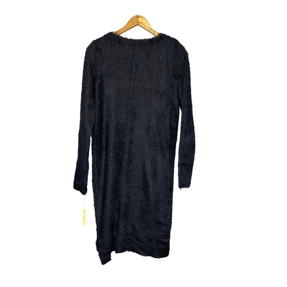 IF IT WERE ME Fuzzy Soft Cozy Black Long Sleeve Sweater Midi Dress Whimsigoth M - Picture 3 of 16